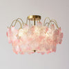 French Romantic Flower Colored Glass Lamps