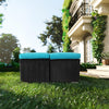 2 Wicker Ottomans, Multipurpose Outdoor Furniture